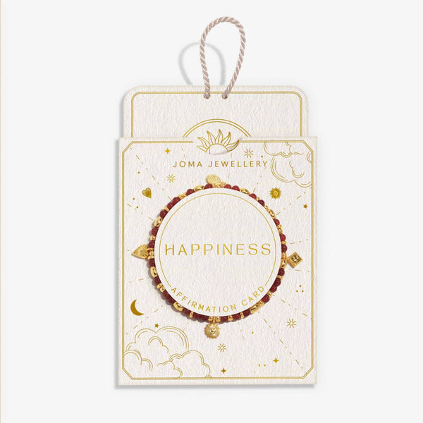 Joma Jewellery Affirmation Card 'Happiness' Bracelet