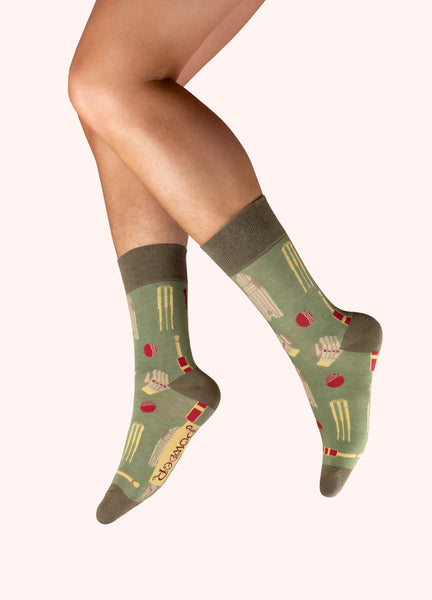 Powder Men's Vintage Cricket Socks - Sage