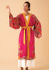 Powder Enchanted Evening Doe Kimono Gown In Fuchsia