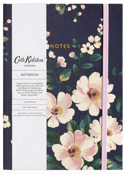 Cath Kidston Autumn Navy Floral Clothbound Notebook A5
