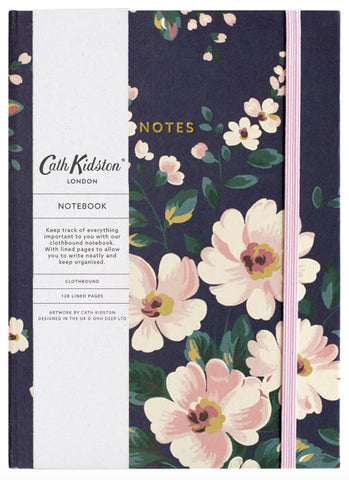 Cath Kidston Autumn Navy Floral Clothbound Notebook A5