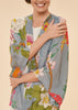 Powder Tropical Flora & Fauna Kimono Jacket - Lavender