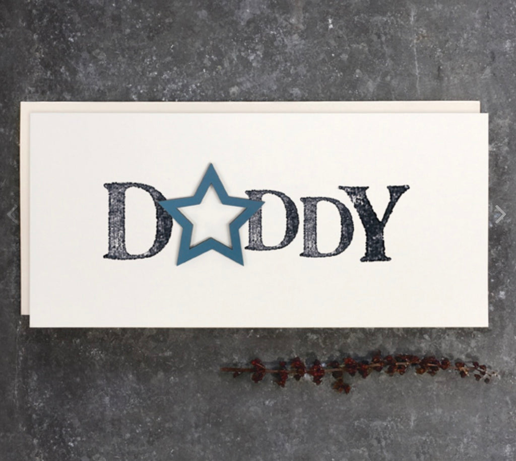 East Of India Wooden Daddy Card