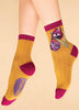 Powder Tulips Ankle Socks - Mustard