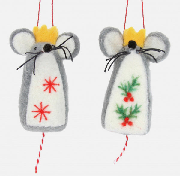 Gisela Graham Mouse Decoration With Crown