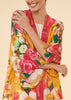 Powder Impressionist Floral Kimono Jacket - Mustard