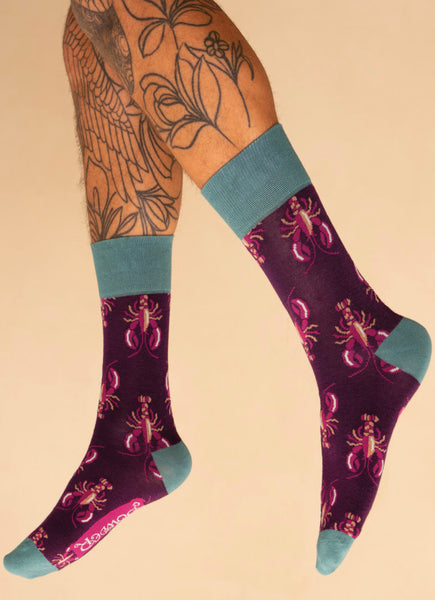 Powder Men's Lobsters Socks - Damson