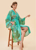 Powder Secret Paradise Kimono Gown - Aqua
