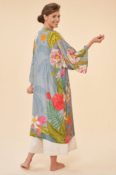Powder Tropical Flora & Fauna Kimono Gown - Lavender