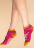 Powder Enchanted Evening Doe Trainer Socks - Fuchsia