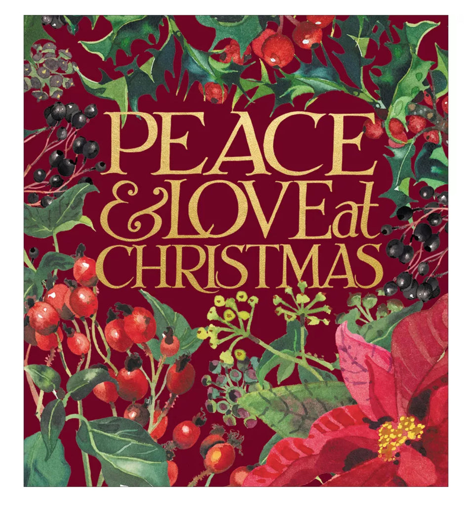 Emma Bridgewater Peace & Love At Christmas Box Of 8 Luxury Cards