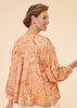 Powder Toile Puff Sleeve Jacket, Coral