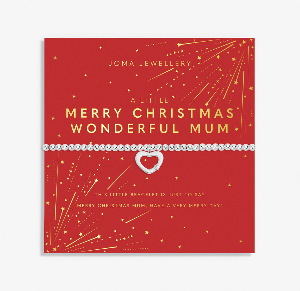 Joma Jewellery 'Merry Christmas Wonderful Mum' Christmas A Little Bracelet