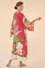 Powder Delicate Tropical Kimono Gown - Dark Rose