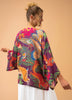 Powder Winter Wonderland Kimono Jacket In Damson Mix