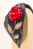 Powder Embroidered Zinnia Flower Headband