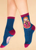 Powder Matryoshka Doll Ankle Socks - Navy