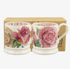 Emma Bridgewater Roses Set Of 2 1/2 Pint Mugs Boxed