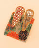 Powder Jewelled Hair Clips (Set Of 2) Hexagon & Floral Stem - Tangerine & Mustard