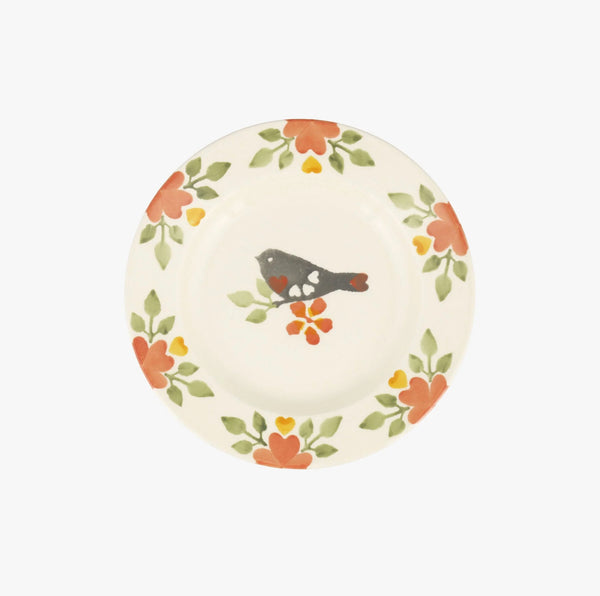 Emma Bridgewater Lovebirds Coral 6 1/2 Inch Plate