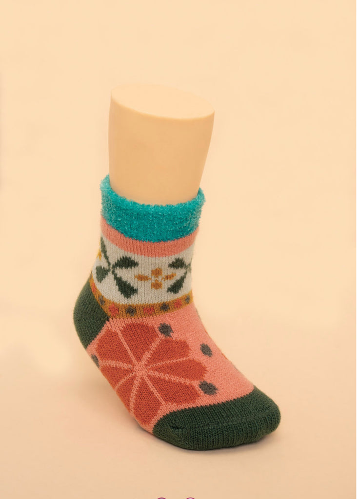 Powder Kids Fair Isle Cosy Socks - Petal