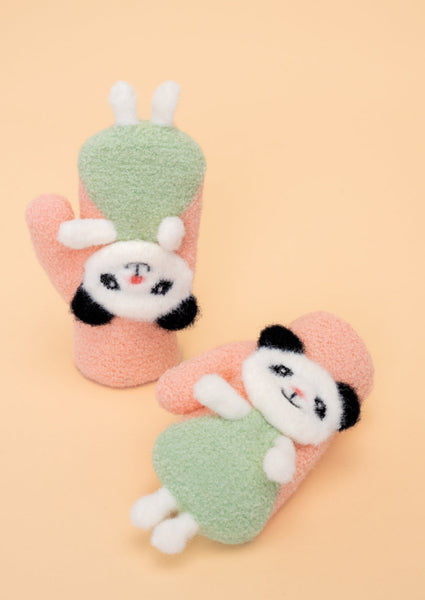 Powder Powder Pals Dancing Panda Mittens - Petal