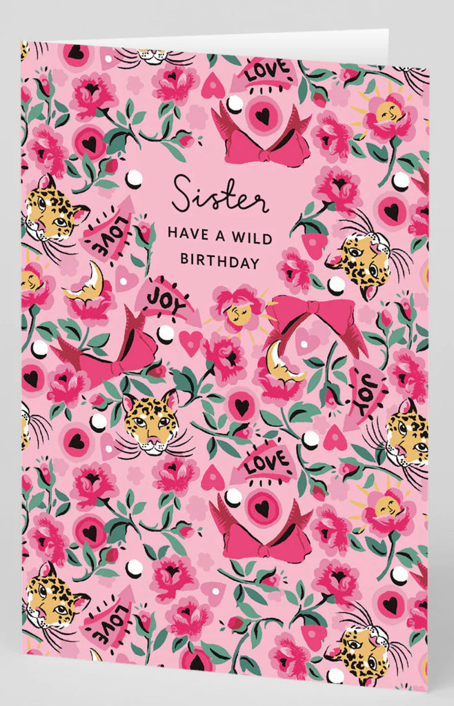 Cath Kidston Pinball Tiger Ditsy Sister Wild Birthday Card