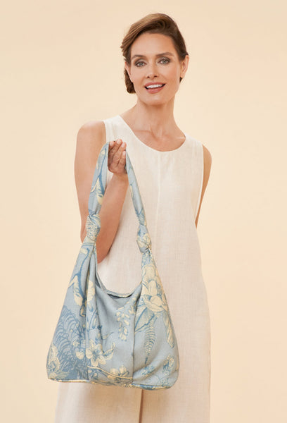 Powder Knotted Toile Shoulder Swing Bag - Denim