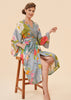 Powder Tropical Flora & Fauna Kimono Gown - Lavender