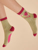 Powder Ladies Ladybird Ankle Socks - Sage