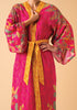 Powder Enchanted Evening Doe Kimono Gown In Fuchsia