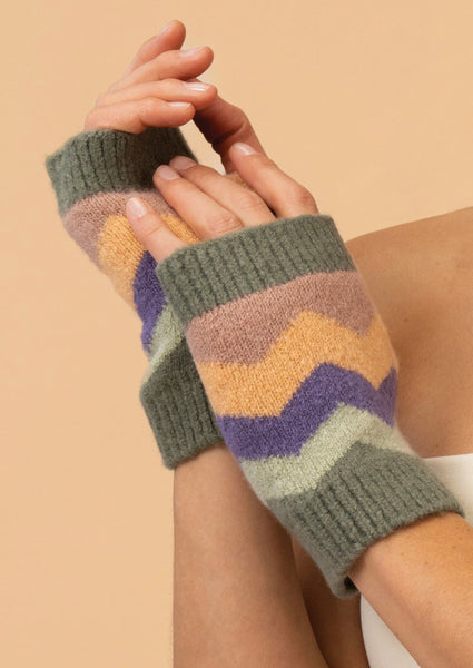 Powder Ladies Nora Wrist Warmers - Sage Mix