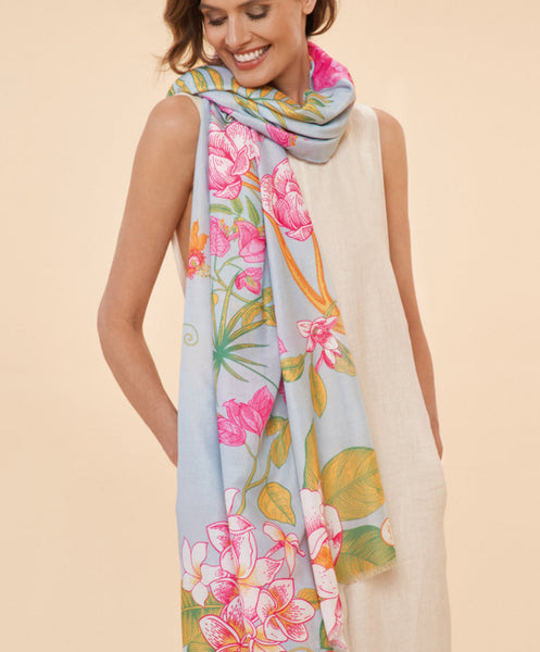 Powder Printed Floral Jungle Scarf - Lavender