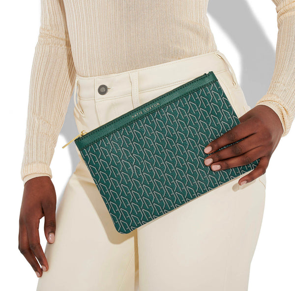 Katie Loxton Signature Pouch - Emerald Green