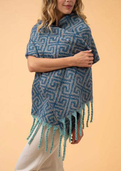 Powder Athena Cosy Scarf - Denim & Taupe