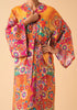 Powder Golden Cranes Kimono Gown