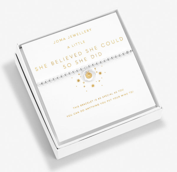 Joma Jewellery Boxed A Little 'She Believed She Could So She Did' Bracelet