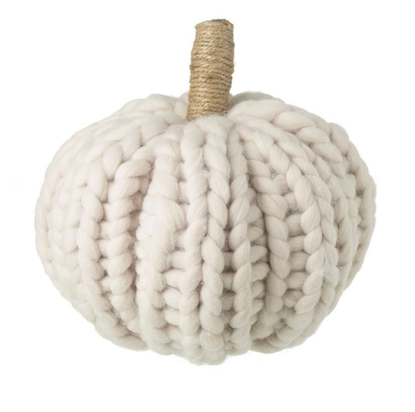 White Knitted Pumpkin- Large