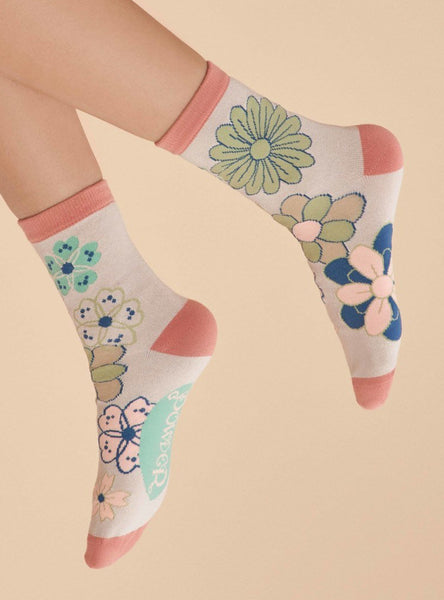 Powder Ladies Ankle Socks - 70s Kaleidoscope Floral