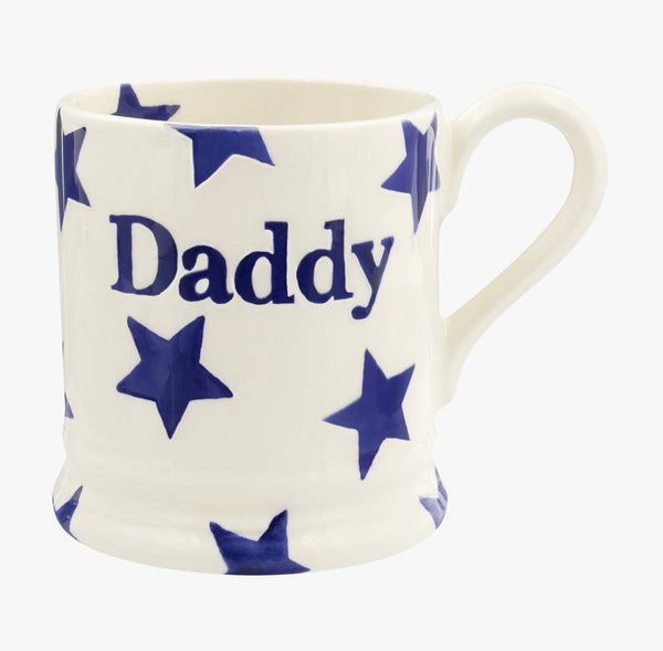 Emma Bridgewater Blue Star Daddy 1/2 Pint Mug SECOND