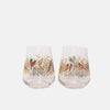 Sara Miller Gold Leaves & Birds Glass Tumbler - Set Of 2
