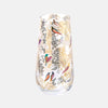 Sara Miller Gold Leaves & Birds Medium Glass Vase