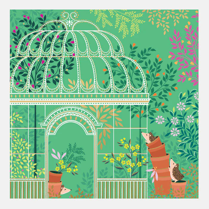 Sara Miller Hedgehogs In Garden Card