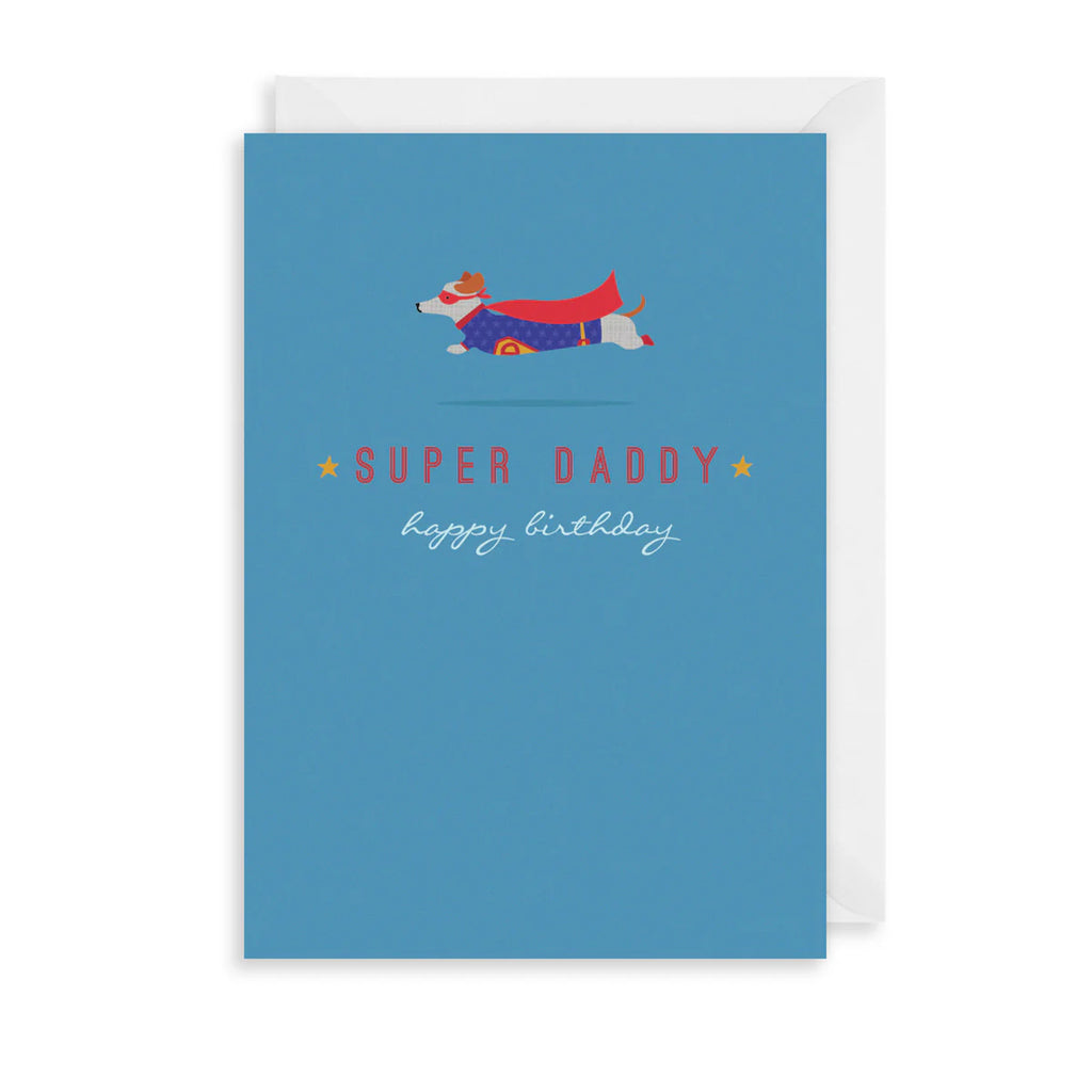 Super Daddy Happy Birthday Dachshund Card
