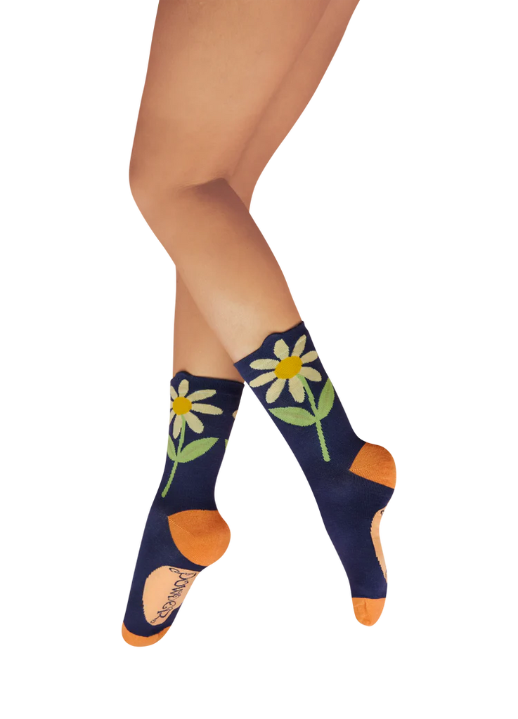 Powder Flower Top Ankle Socks - Daisy