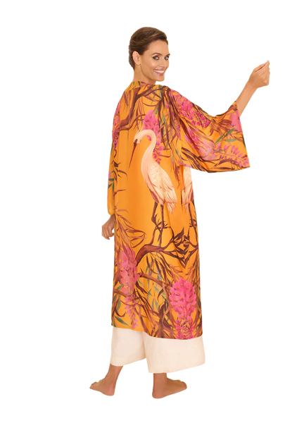 Powder Kimono - Oriental Crane
