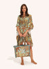 Powder Fringe Box Tote - Patterned Palms