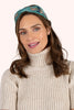 Powder Velvet Embroidered Headband - Swooping Swallows