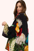 Powder Mid-Length Kimono - Opulent Florals, Chocolate