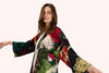 Powder Mid-Length Kimono - Opulent Florals, Chocolate
